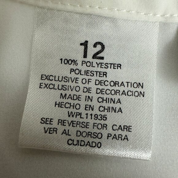 Liz Baker Women's V-Neck Button Down Shirt Size 12 White Long Sleeved - Picture 6 of 7